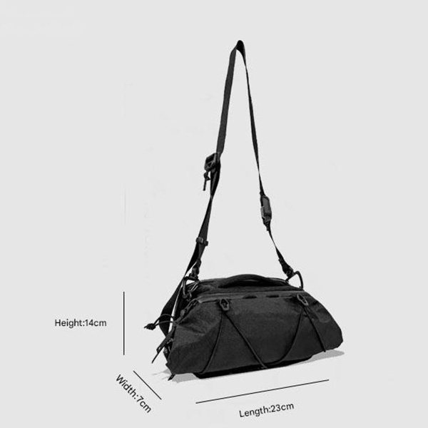 New men's shoulder bag, outdoor multi-functional single shoulder bag, black storage bag for men's commuting