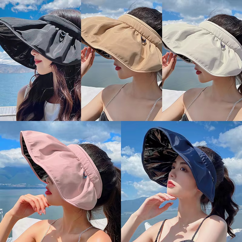 UV Protection Hat Large Brim Sun Protection Outdoor Sports Sun Hat Sun Protection Shell Hat Cover Face Big Brim Vinyl Shell-like Bonnet Air Top Portab