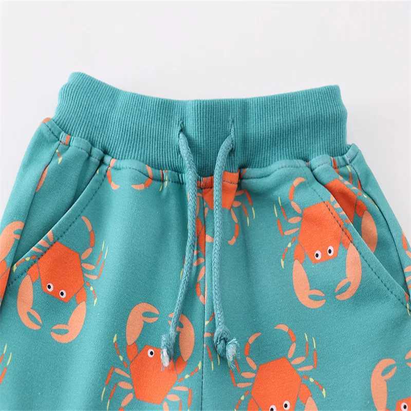 Jumping Meters 2-7T Summer Crab Boys Shorts Animals Print Drstring Baby Girls Short Pants Animals Childrens Kids TrousersC250617