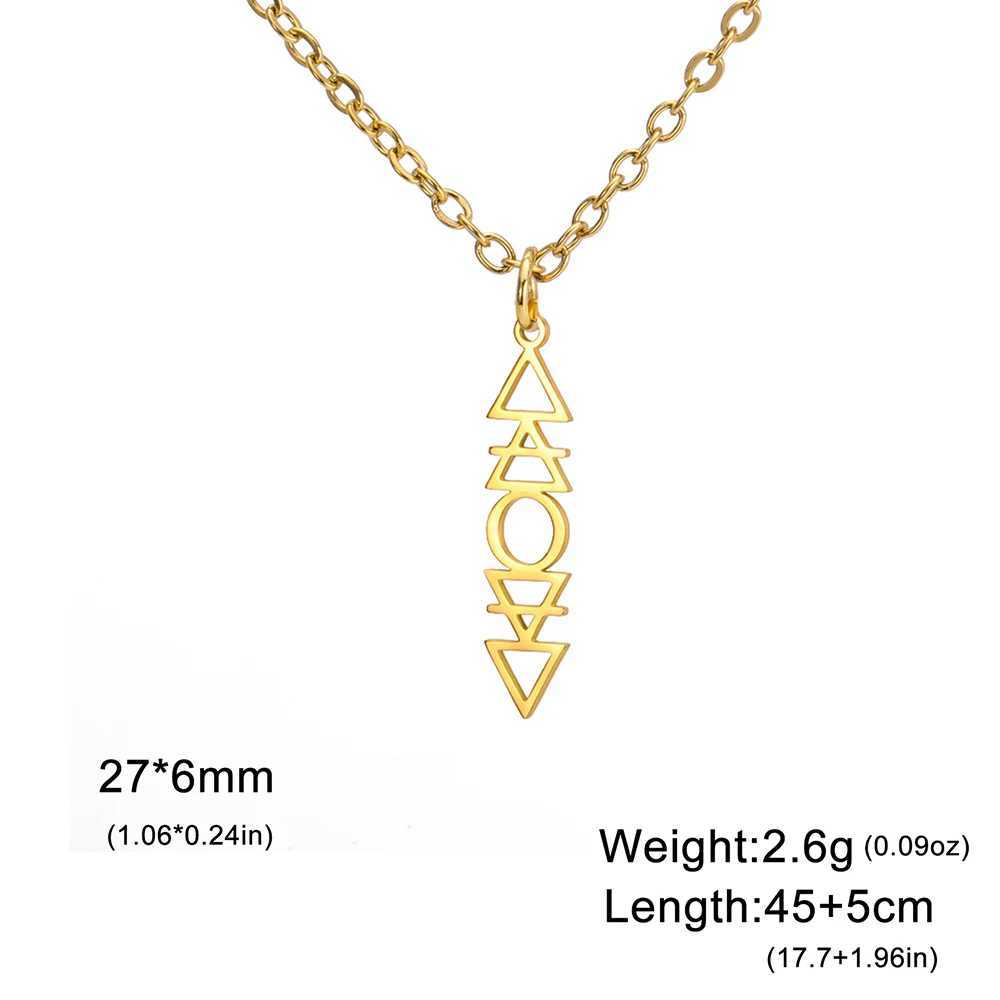 Dawapara Four Elements Necklace Earth Air Fire Water Alchemical Symbols Protection Amulet Stainless Steel Jewelry W250618