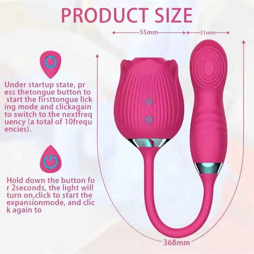 Sex Vibrator Couple Nipple Clitoris Stimulator 2 in 1 Sucker and Telescopic Dildo for Adult Women Vagina Massage Rose Vibrators XJ250618