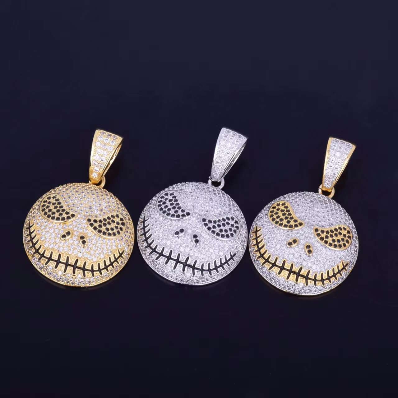 New Arrivals 18K Gold .925 Silver Hip Hop Jewelry Jack Skellington Moissanite Pendant Necklace High Quality Pendants Charms