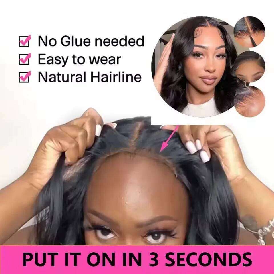 5x5 6x4 Wear And Go Glueless 180 Density Human Hair Transparent Lace Closure Wig For Black Women On Sale
