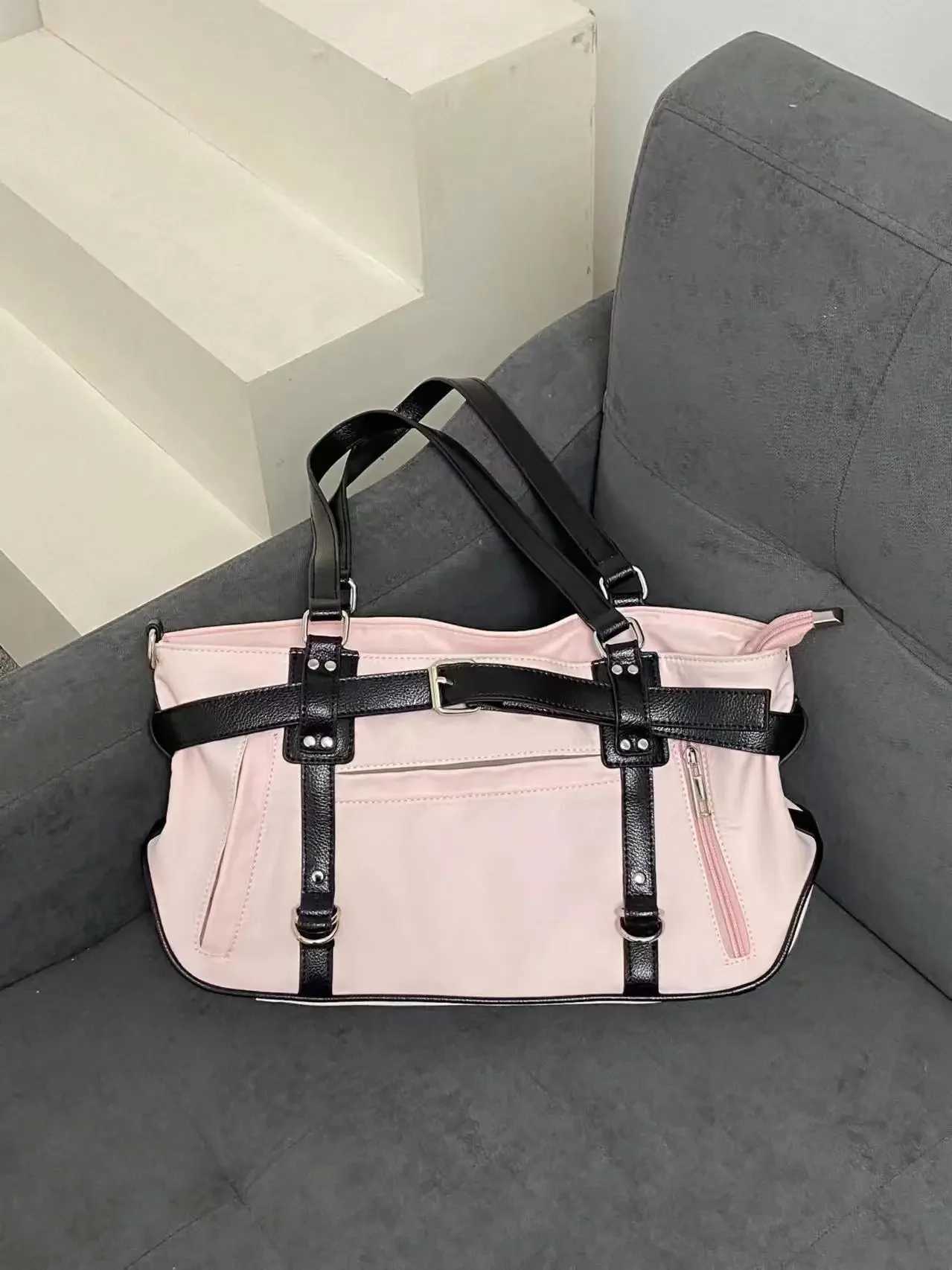 Miyaga 2024 Korean Niche Design Ctra Color Hand-held Tote Bag Large Capacity Versatile Commuting Shoulder Bags B250618