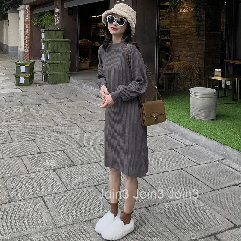 Turtleneck Female Dress Robe Clothing Evening Crochet Green Womens Dresses Long Maxi Knit Korean Fashion A Line Retro Vintage