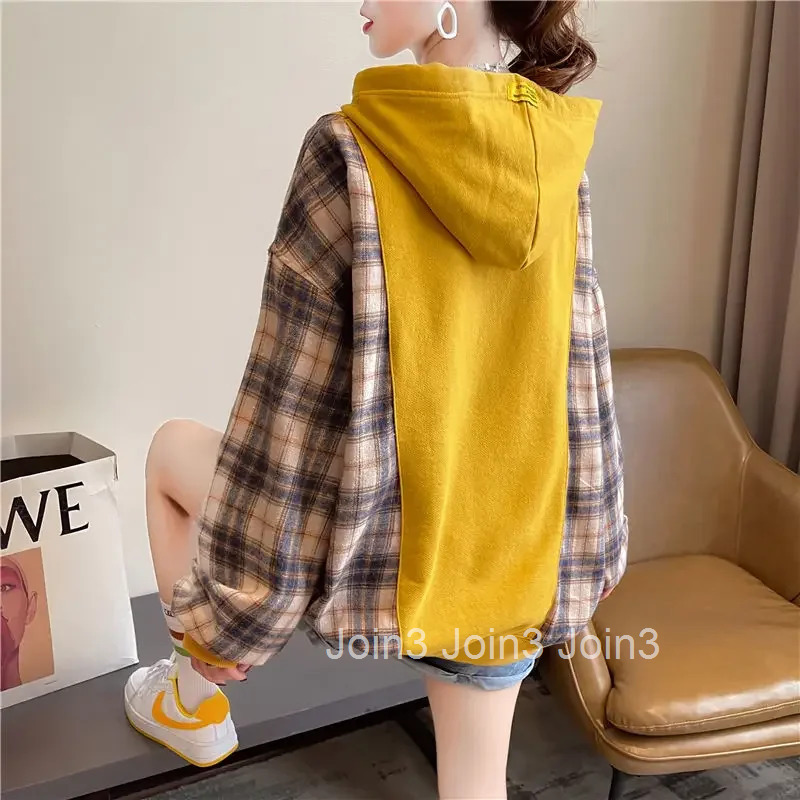 Baggy Hooded Sweatshirt for Women Loose Woman Tops Long Sleeve Korean Hoodies Novelty Emo Clothing Cheap Streetwear Y2k Cotton M