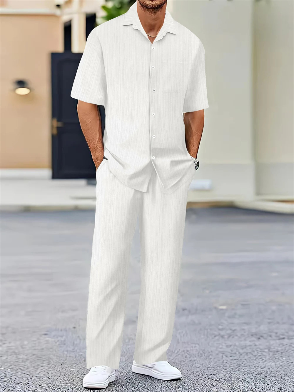 ShirtPants Summer arrival Men Fashion Classic Shirt men Business Casual Shirts Men A Set Of Clothes 250617