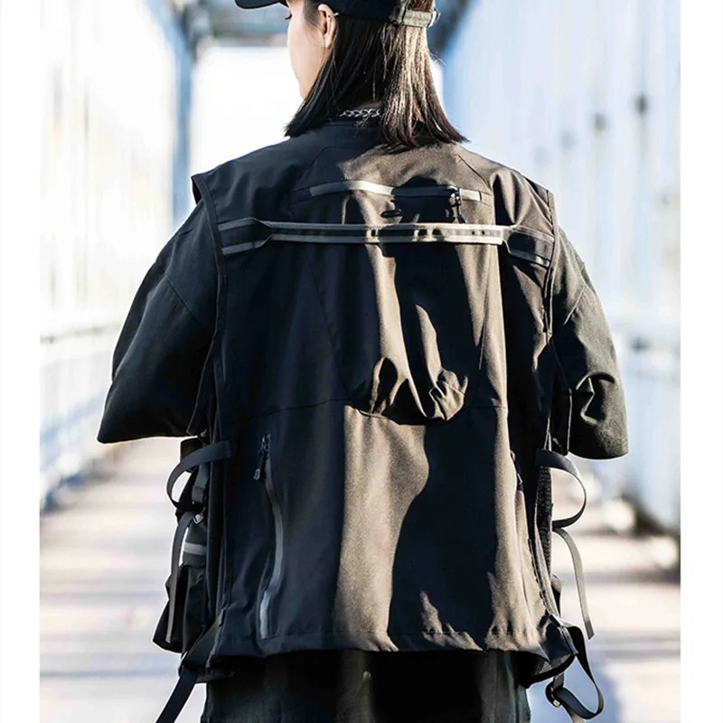 Tactical Multipocket Hip Hop Punk Techwear Cargo Vest Men Women Outdoor Functional Sport Casual Sleeveless Waistcoat 250617