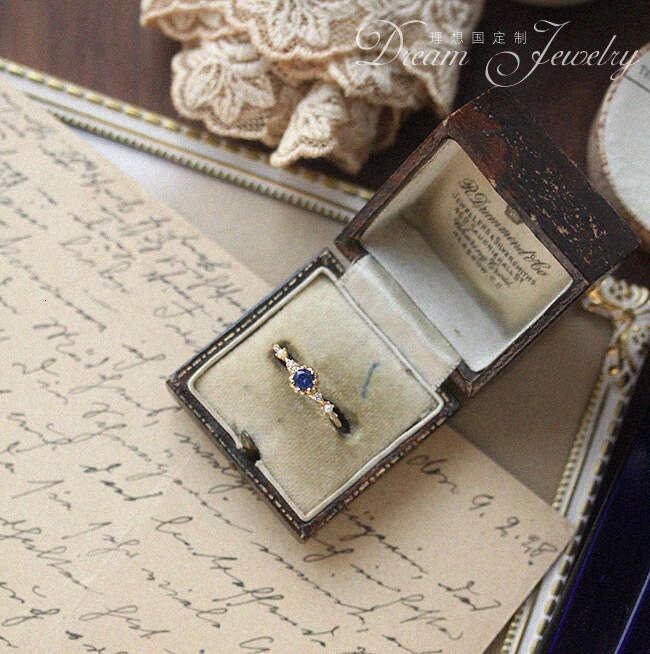 Artistic 14K Gold Plated Natural Pearl London Blue Zircon Luxury Ring