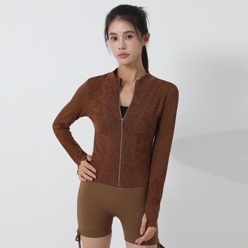Moisture-Absorbing Women's Sports Coat - Short-Length with Breathable Fabric & Raised Neckline Design