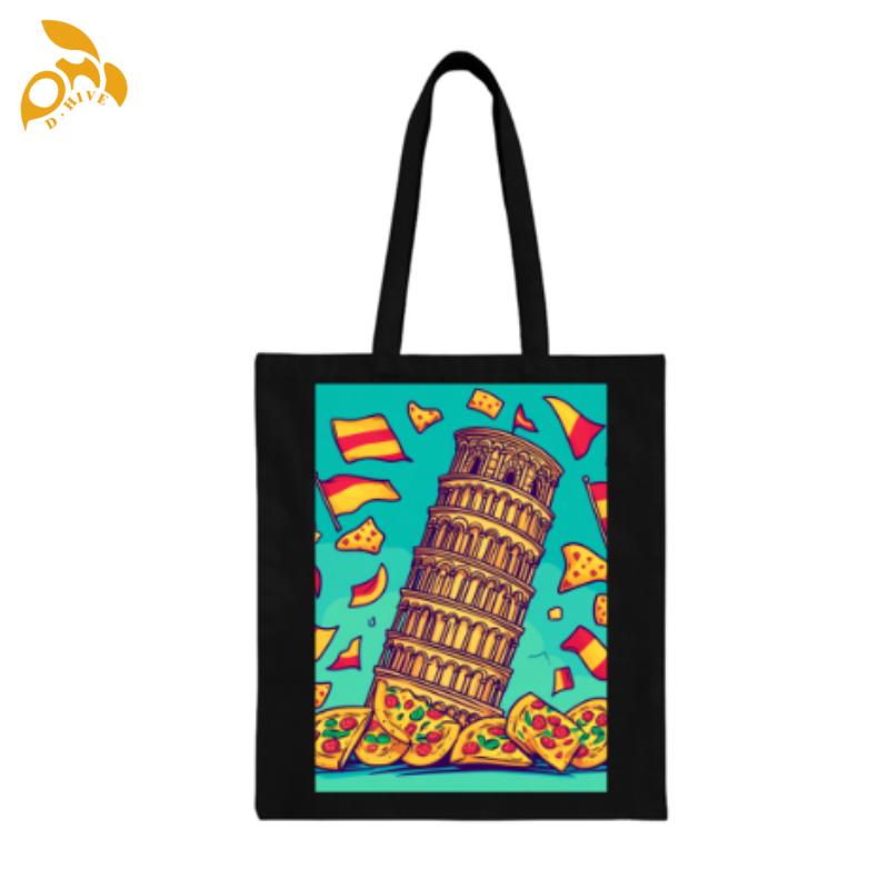 Free shipping TOP Trendy designers customize lightweight and high-quality black full-print canvas tote DIY bags