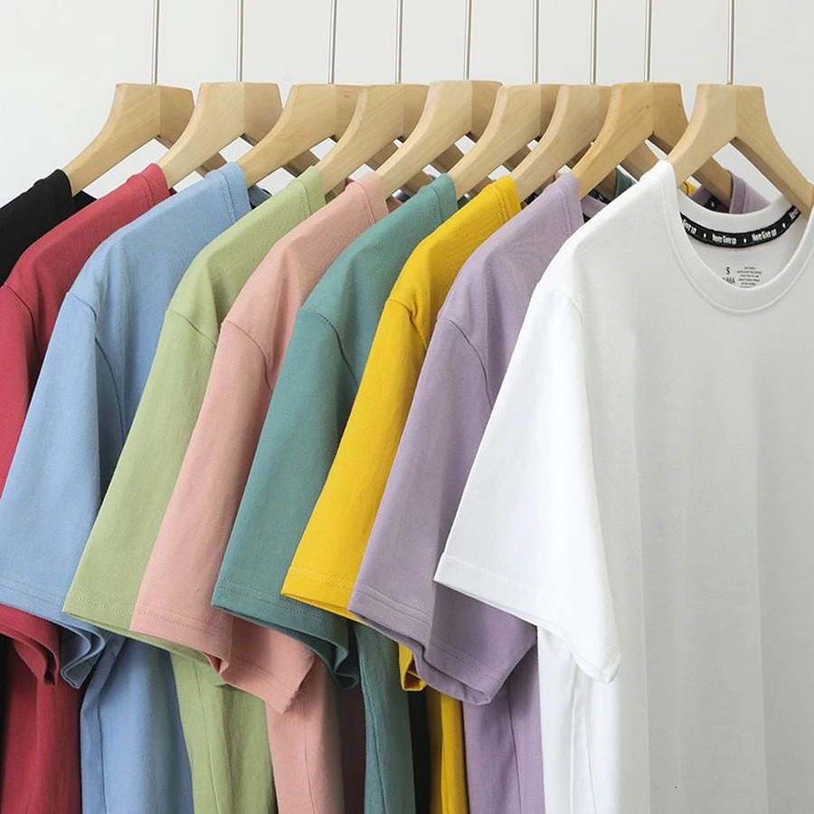 WAVLATII Women Cotton T shirts Female 210 GSM Purple Solid Fashion Casual Oversized Short Sleeve Tees Tops for Summer WT2470 250618