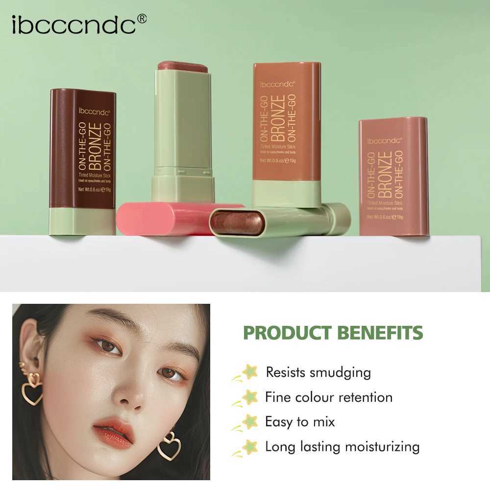 Peach Korean Makeup Contour Body Glitter Highlighter for Face Shading Stick Blush Bronzer Cosmetics Blusher Powder Red XJ250618