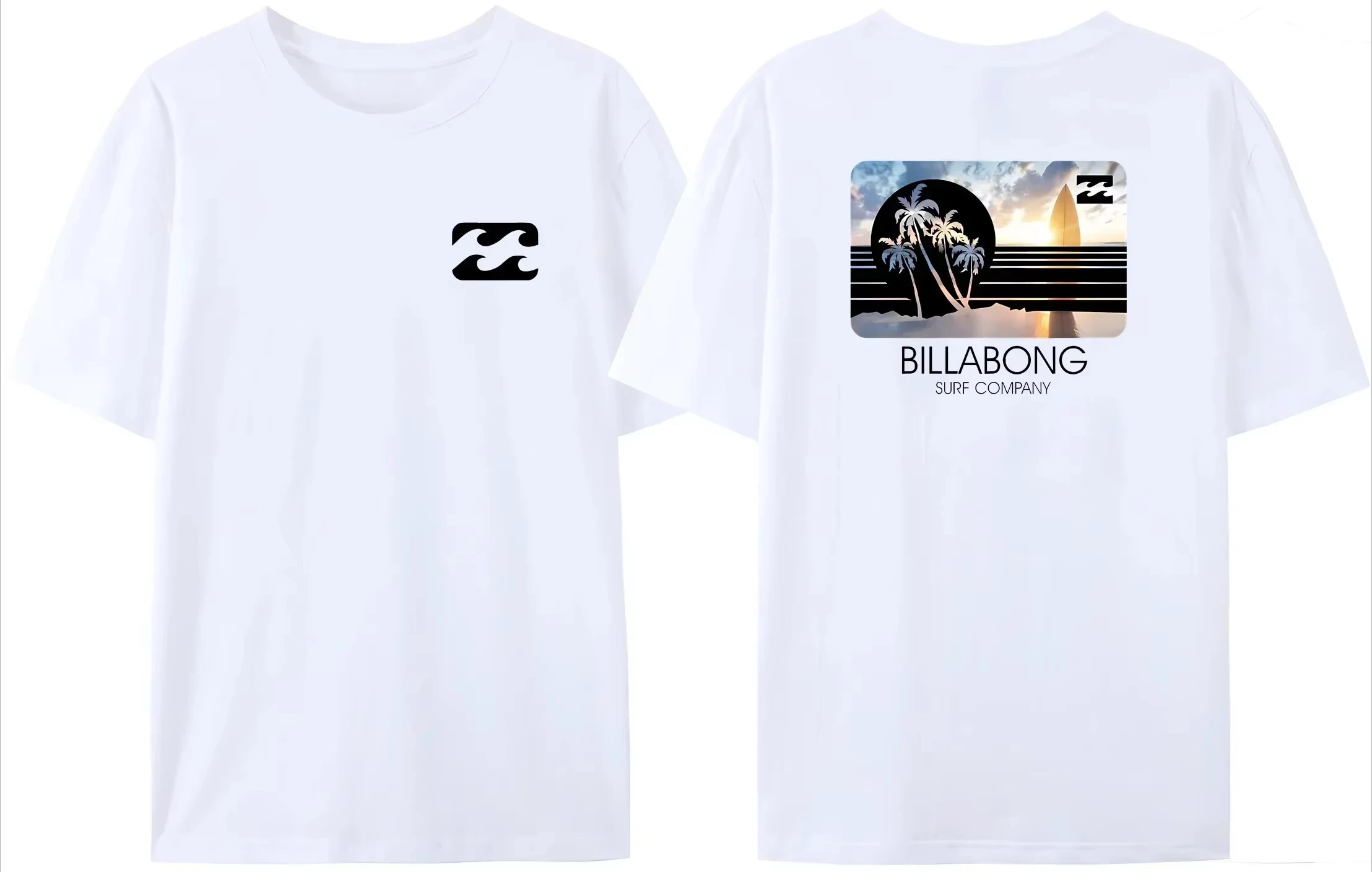 Wave New Men's and woman's Summer T-shirt Double Sided Printing High Quality Casual Top Tees