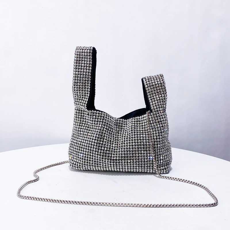 Ladies Mini Shiny Evening Bags For Women Designer Handbag Purse 2025 New In Imitation Diamond Chain Strap Shoulder Wrist Z250618