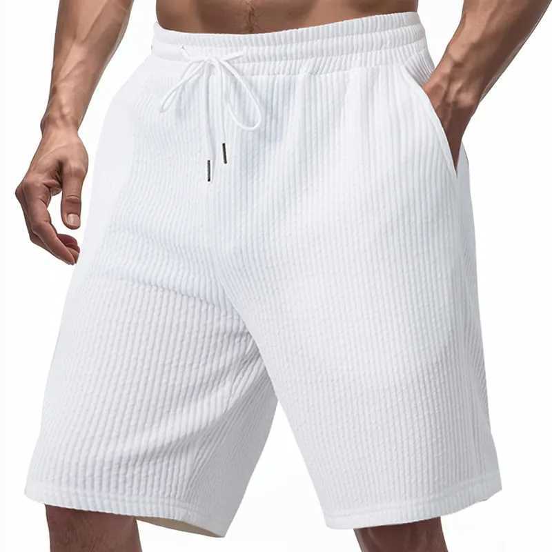 Mens Pants Mens Summer Heavy Double-line Jacquard Casual Sports Loose Trend Beach Mens Shorts Five-point Pants XJ250618