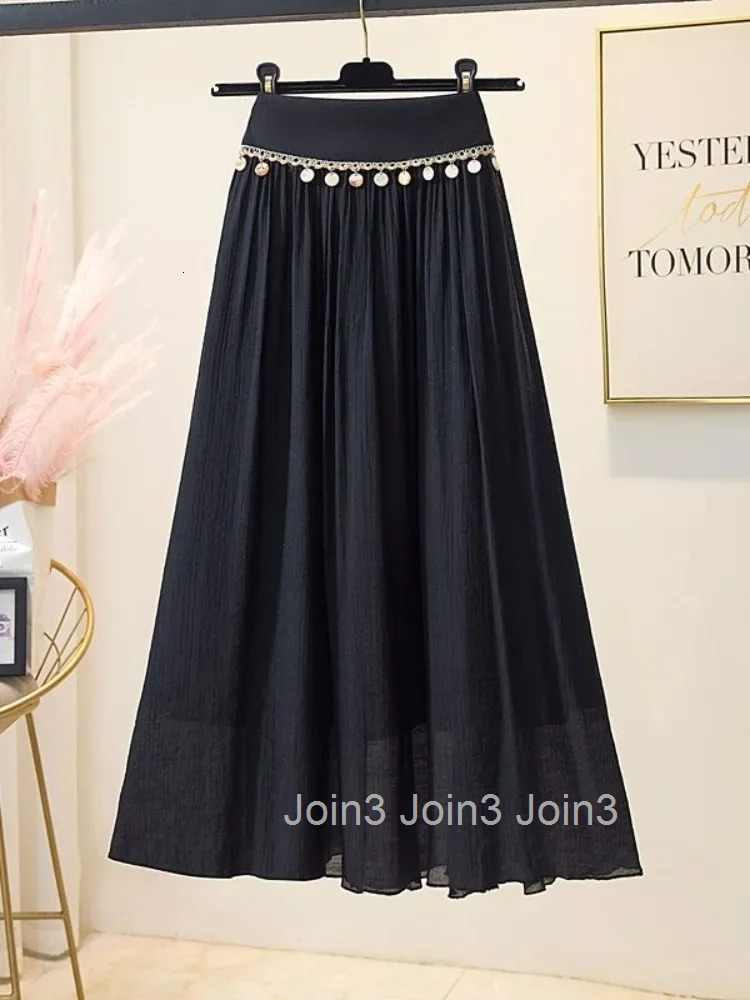 Midi Skirts for Women Fringe Boho Vintage Summer 2025 Korean Style Harajuku Casual A Line Cheap Aesthetic Fashion V Woman Skirt