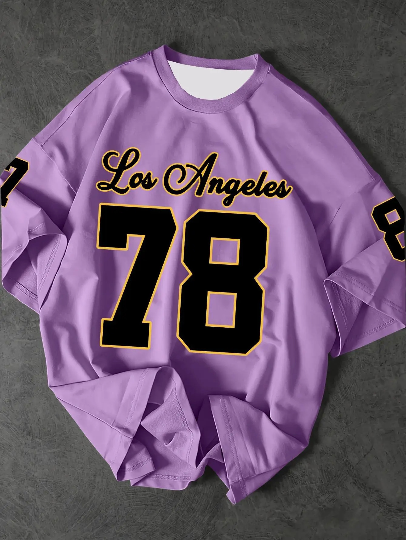 The 2025 summer mens Tshirt No 78 Los Angeles printed sports jersey retro and casual 250616