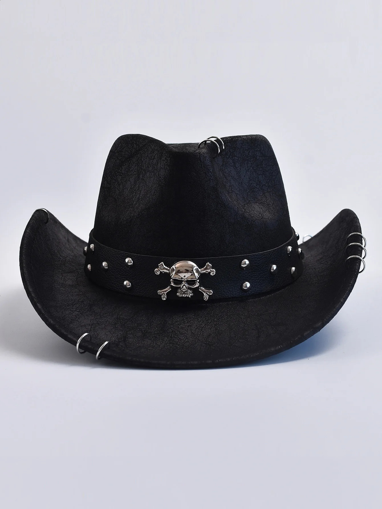 Faux Leather Vintage Western Cowboy Hat For Men Gentleman Jazz Hats Panama Cowgirl Hat Sombrero Hombre250603