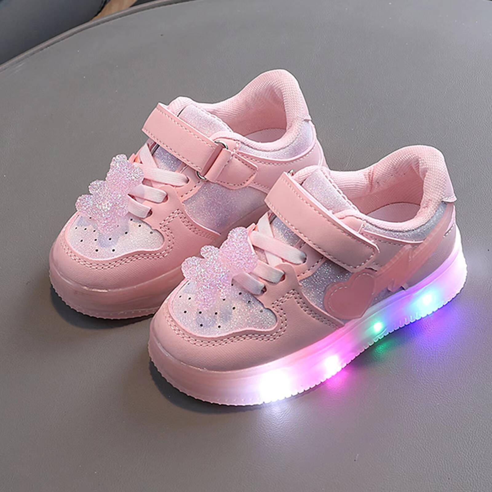 Ddmyshoesvip LED children's shoes Kids For Girls Cute Cartoon Baby Girl Kawaii Canvas Soft Bottom Sneakers Casual Boys Flat Shoes
