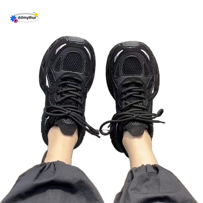 KFC Kitchen Shoes for Women, Non-Slip, Waterproof, Oil-Proof, All Black, Sports Dad Shoes, Soft Sole Work Sneakers ddmythur