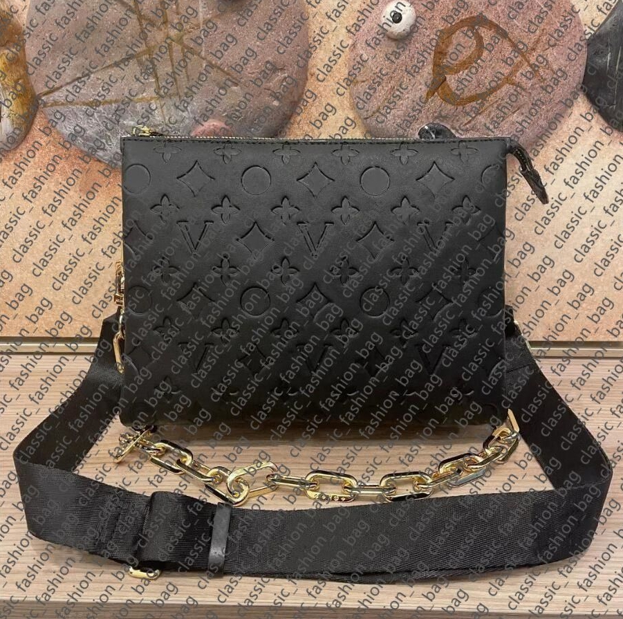 top 10A Designer bag Womens Coussin PM Shoulder Bags Crossbody Bag Chain tote bag Leather Handbag Purse pouch Wide straps embossing Letters Removable straps 26cm