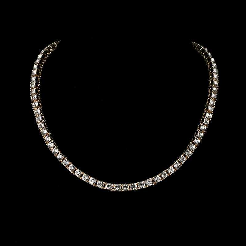 European and American hip hop 5mm round mens hip hop tennis necklace advanced niche jewelry mens and womens alloy hip hop style W250618