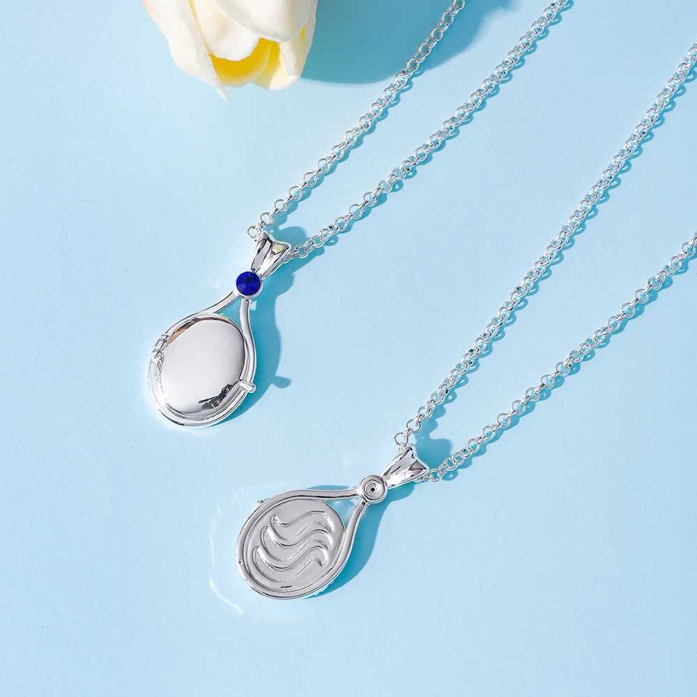 H2o Openable Metal Shell Pendant Necklace Silver Color with Crystal Mermaid Tv Movies Jewelry for Women Girls Cute Necklaces W250618