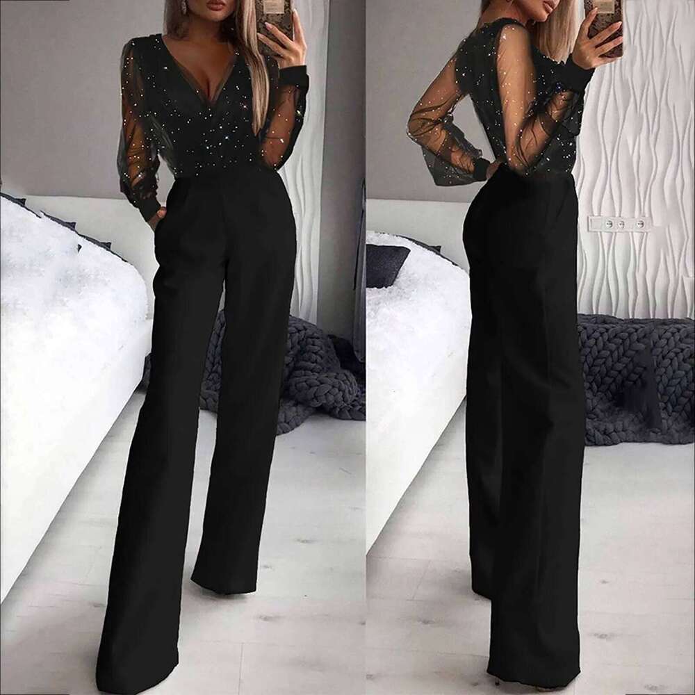 Wear Womens Strapless Casual Fashion Women's Solid Color Long Sleeved Summer Woman Fluid Pants Korean Chiffon Jumpsuit