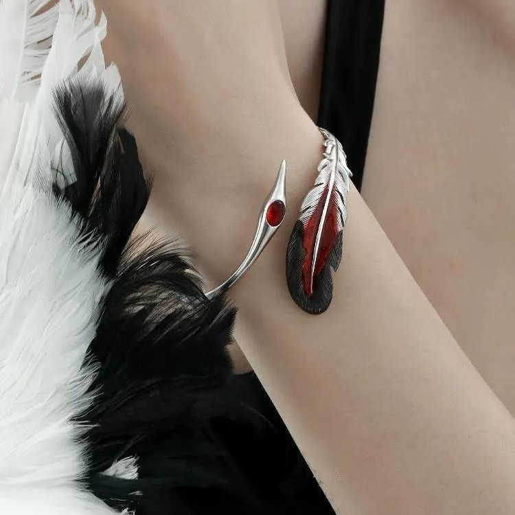 Elegant New Chinese Style Original Minimalist Design - Spirit Crane Floating Life Bracelet with Crane Motif - High-End Sweet-Cool Handcuff