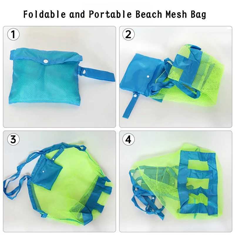 Large Beach Toy Mesh Bag Children Sand ay Protable Mesh Bag Kids Toys Storage Bag for Toys Clothes Towels Sundries Storage Bag B250618
