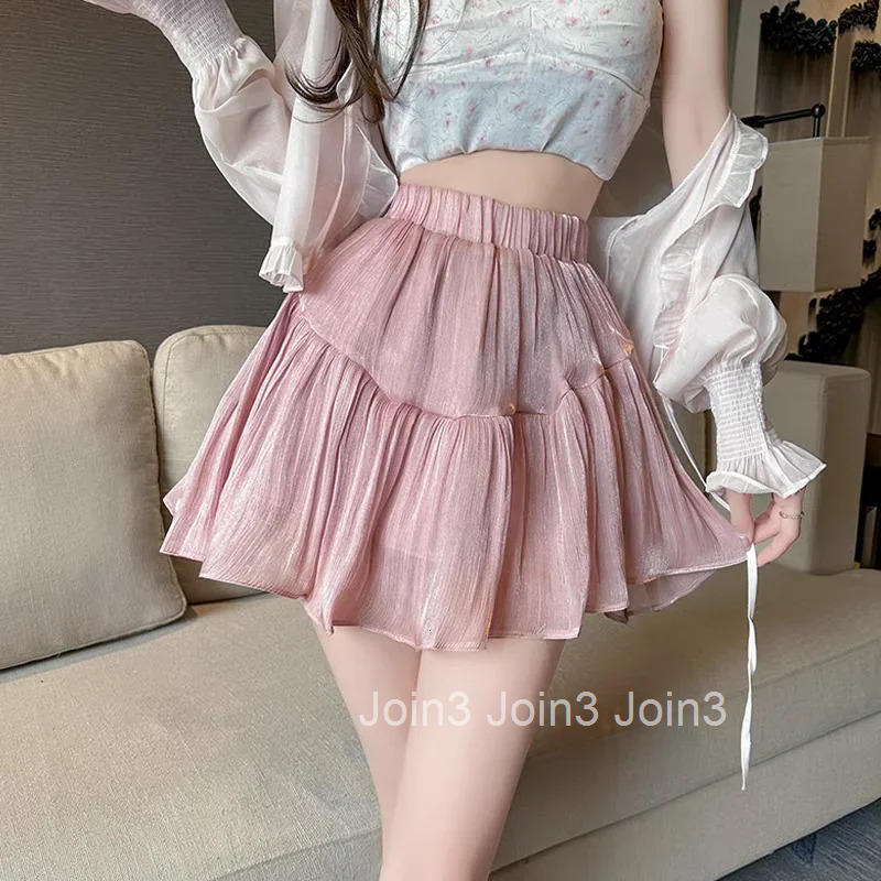 Ruffle Short High Waist Pleated Mini Skirts for Women Pleat New in Chic and Elegant A Line Stylish V Y2k Vintage Woman Skirt