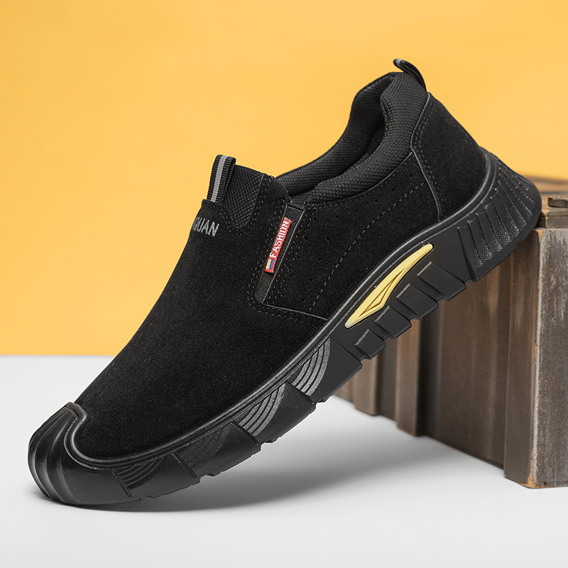 New Men S Autumn Labor Casual Shoes Protection Low Top Slip On Thick Soled Non Slip Work Tooling Trendy Fashion Casual Shoes Ddmysaturn