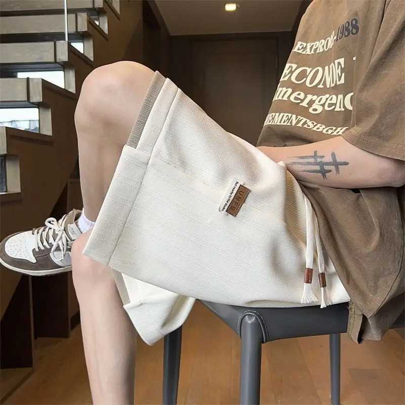 Fake Two-piece Ice Silk Men Summer Thin 2025 New Loose Casual Sports Trousers XJ250618