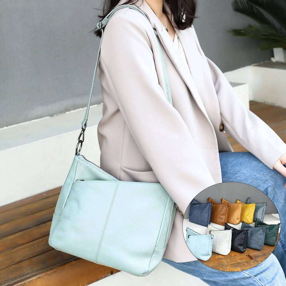 2025 Genuine Leather Niche Design Women's Crossbody Fashion Simple Shoulder Bag Daily Handbag Korean Style Versatile Bag