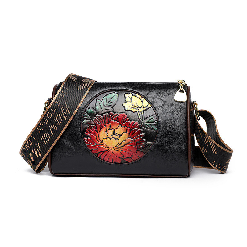 Free Shipping 2025 New Designer Bag Multi Functional Elegant Fashion High Quality Shopping Bag High End Ethnic Style Lotus Women's Single Shoulde