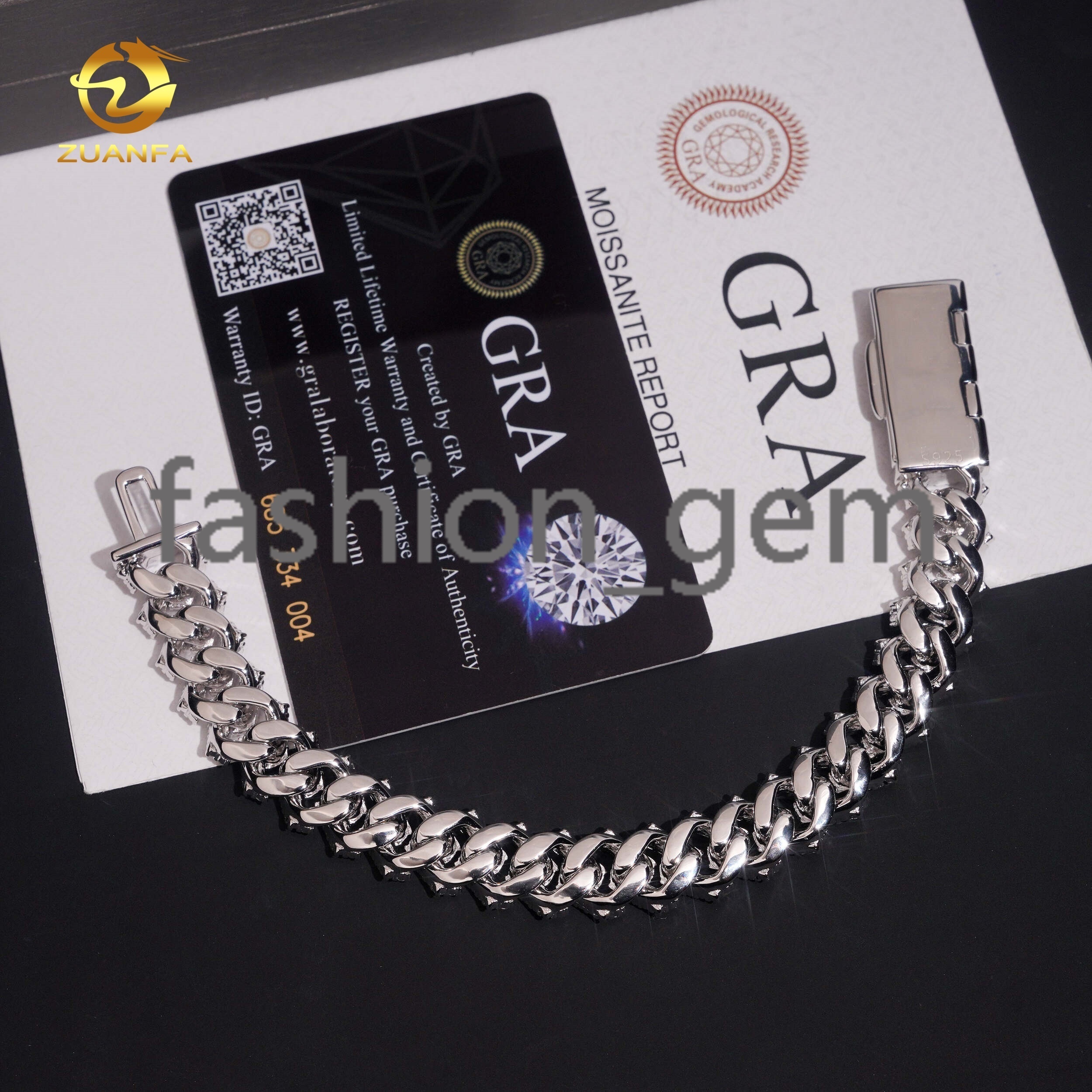 12mm Gold Plated Bracelet Moissanite Hip Hop Jewelry Necklace 925 Silver VVS Moissanite Iced Out Diamond Cuban Link Chain