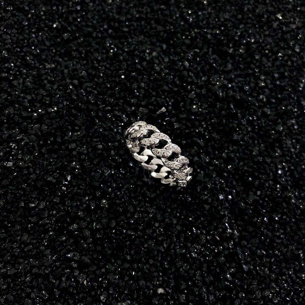 New Fashion Hip-Hop Style Unique Versatile Cuban Niche High-End Minimalist Light Luxury Ring for Women