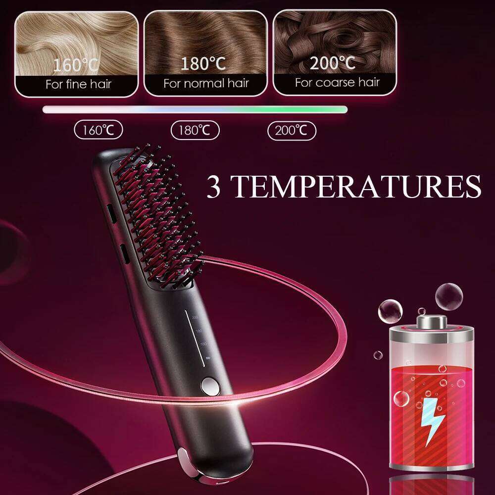 NOVUS cordless with negative ions, 3-speed fast heating, anti-burn hair straightener Christmas gift