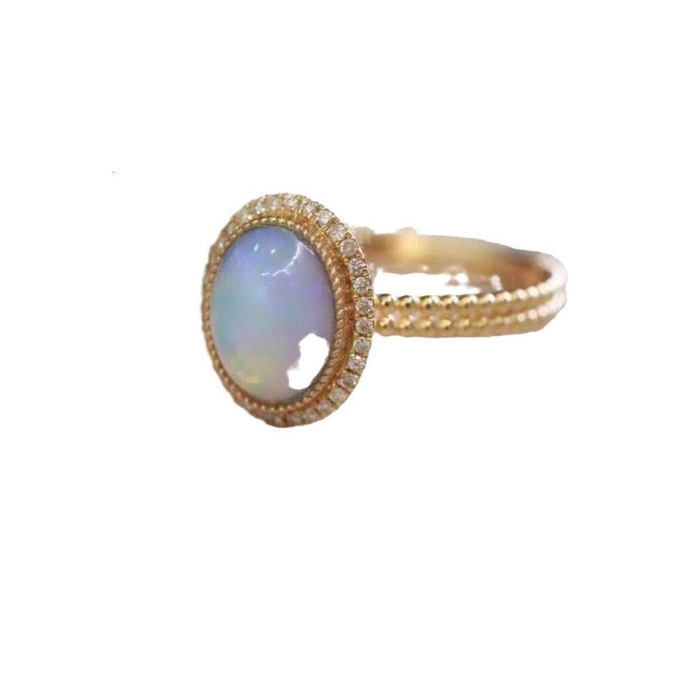 Natural Opal Strong Fire High-end Sense Niche Design Candy Color Light Luxury Exquisite Ring Ins Style Jewelry