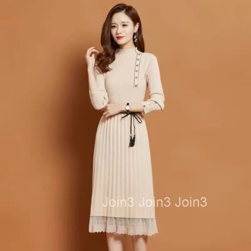 Black Long Crochet Maxi Knitted Evening Solid Clothes Turtleneck Beig Robe Dresses for Women Woman Dress Sleeve Cheap Casual Hot
