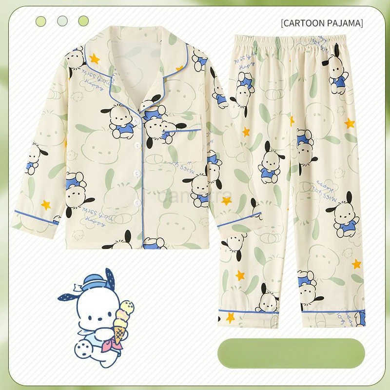 Sanrio Kuromi Kawaii Children Pajama Sets Soft Delicate Cartoon Print Kids Pajamas Suit Casual Comfortable Breathable HomewearXJ250618XJ250618