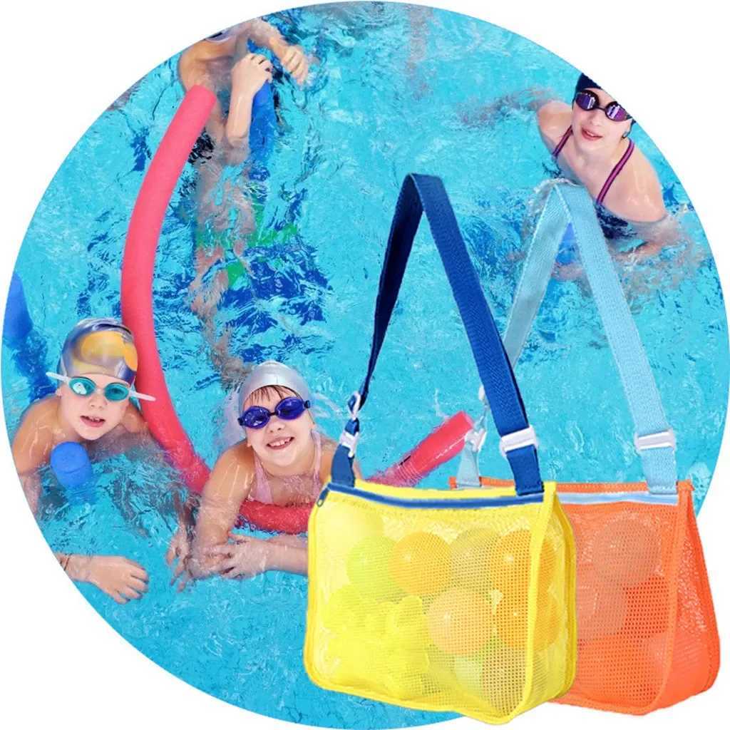 Foldable Beach Mesh Bag Children Sand ay Protable Kids Beach Toys Clothes Bags Storage Organizers Wen Cosmetic Makeup Bag B250618