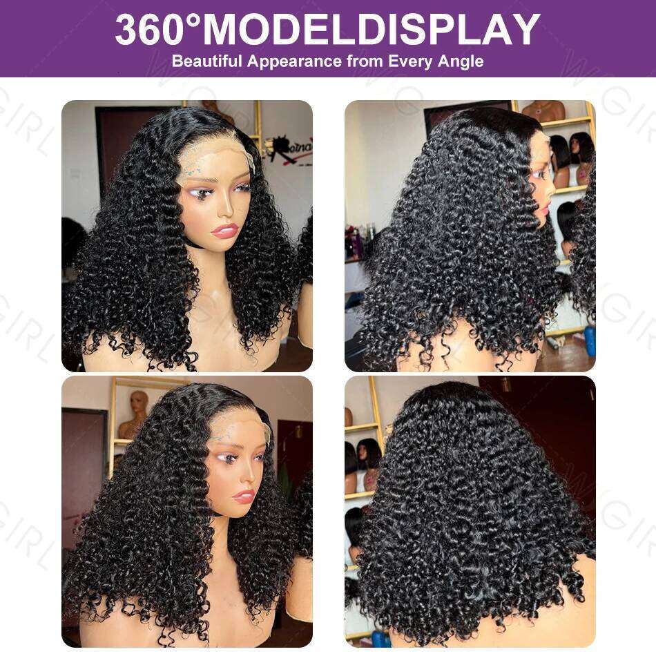 250% 13x6 HD Human Hair Deep Wave Frontal Brazilian 13x4 Short Bob Curly Lace Front Wigs 5x5 Closure Wig For Women