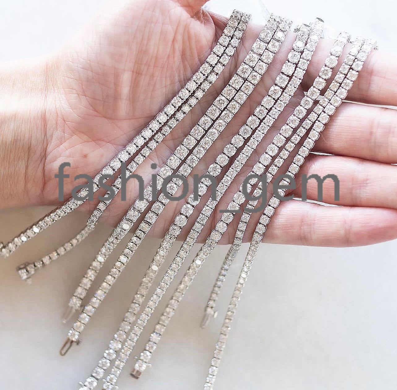 Hiphop Tennis Bracelet 4mm Women Men 925 Sterling Silver Iced Out VVS Moissanite Tennis Chain