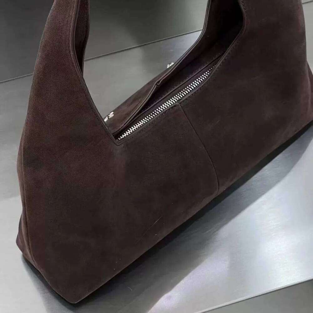 Vintage Frosted Shoulder Bag Half Moon Rivet Tote For Women Faux Suede Handbags And Purses Autumn Winter Hobos Cloud Bags