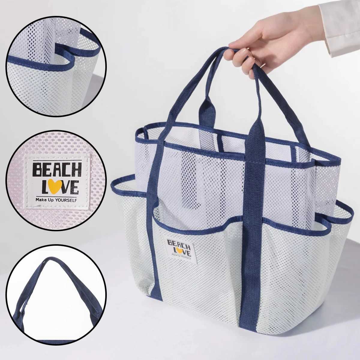 Wens Tote Bags Portable Swim Bags Large Capacity Bath Storage Bags Travel Toiletry Bags Sports Yoga Mesh Bags A-ZMT B250618