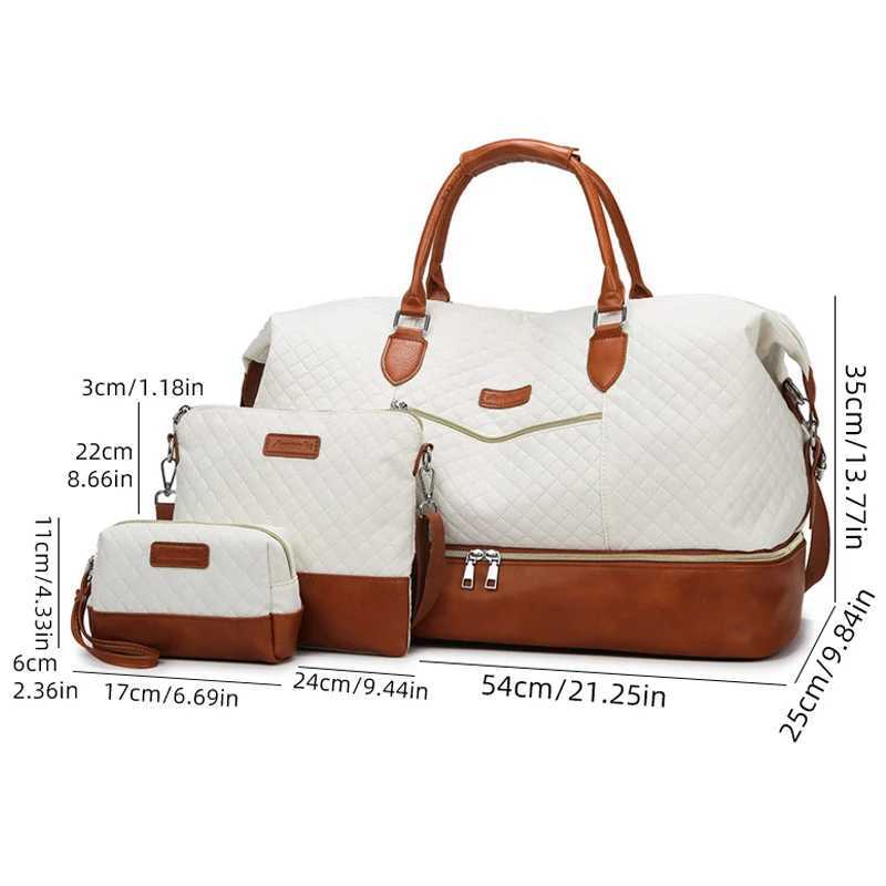 3pcs Travel Duffel Bag Outdoor Luxury Boston Handbag with Shoes Pack Large Hiking Short Distance Luggage Bags Swimming Satchel W250618