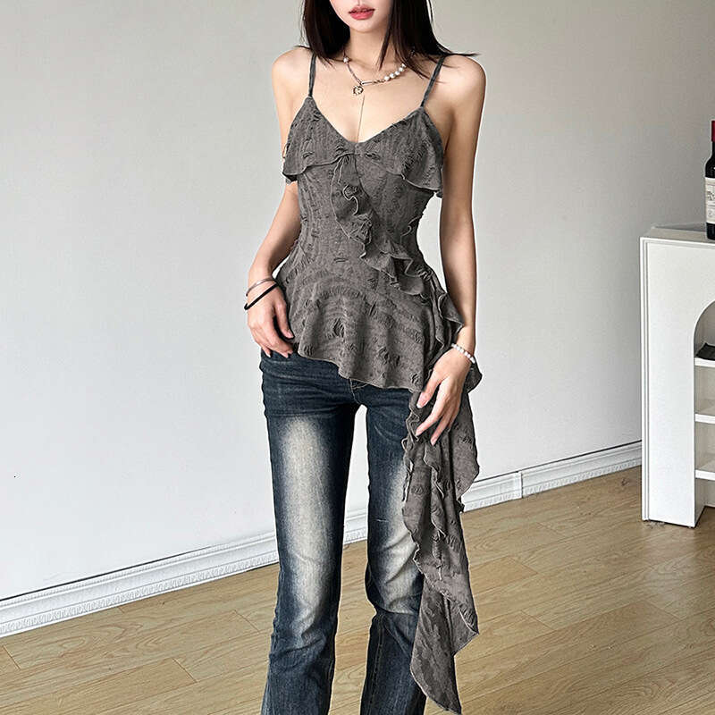 Spring New Women's Solid Color Slim Street Fashion Sexy Backless Tank Top B5