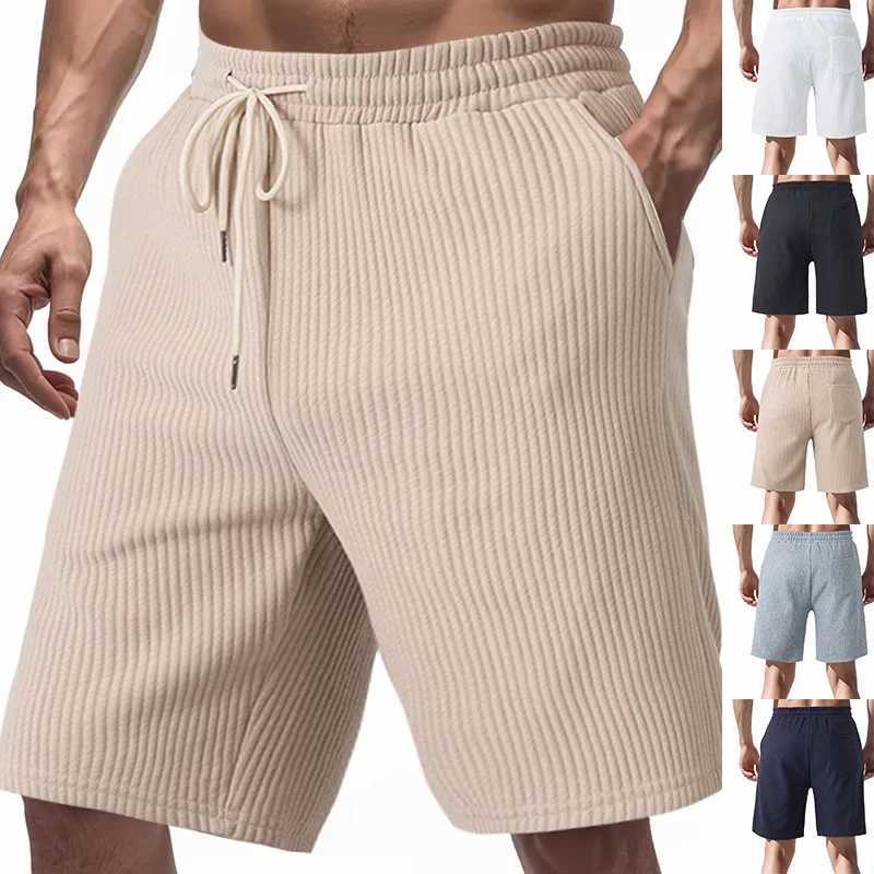 Mens Pants Mens Summer Heavy Double-line Jacquard Casual Sports Loose Trend Beach Mens Shorts Five-point Pants XJ250618